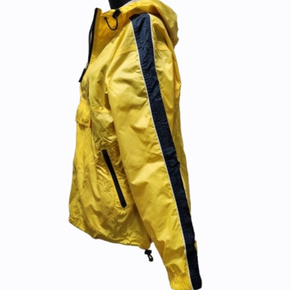 GAP Hooded Anorak Bright Yellow Pullover Windbreaker Rain Jacket (M), VTG Y2K - Picture 3 of 15